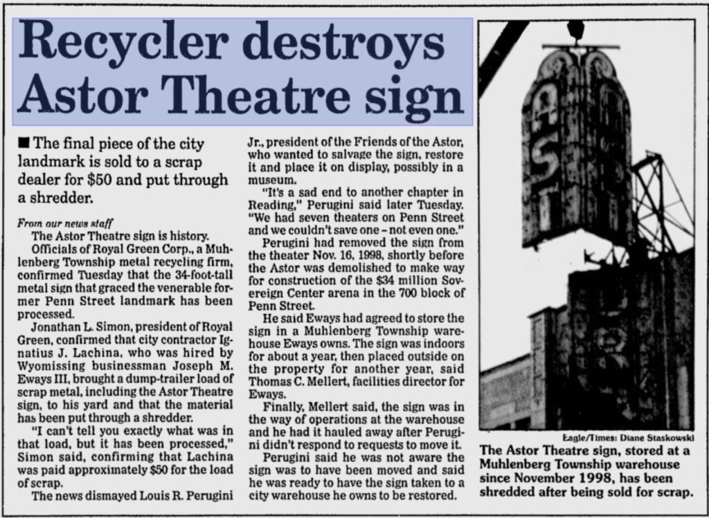 Astor Theatre - 732 Penn Street, Reading - Berks Nostalgia